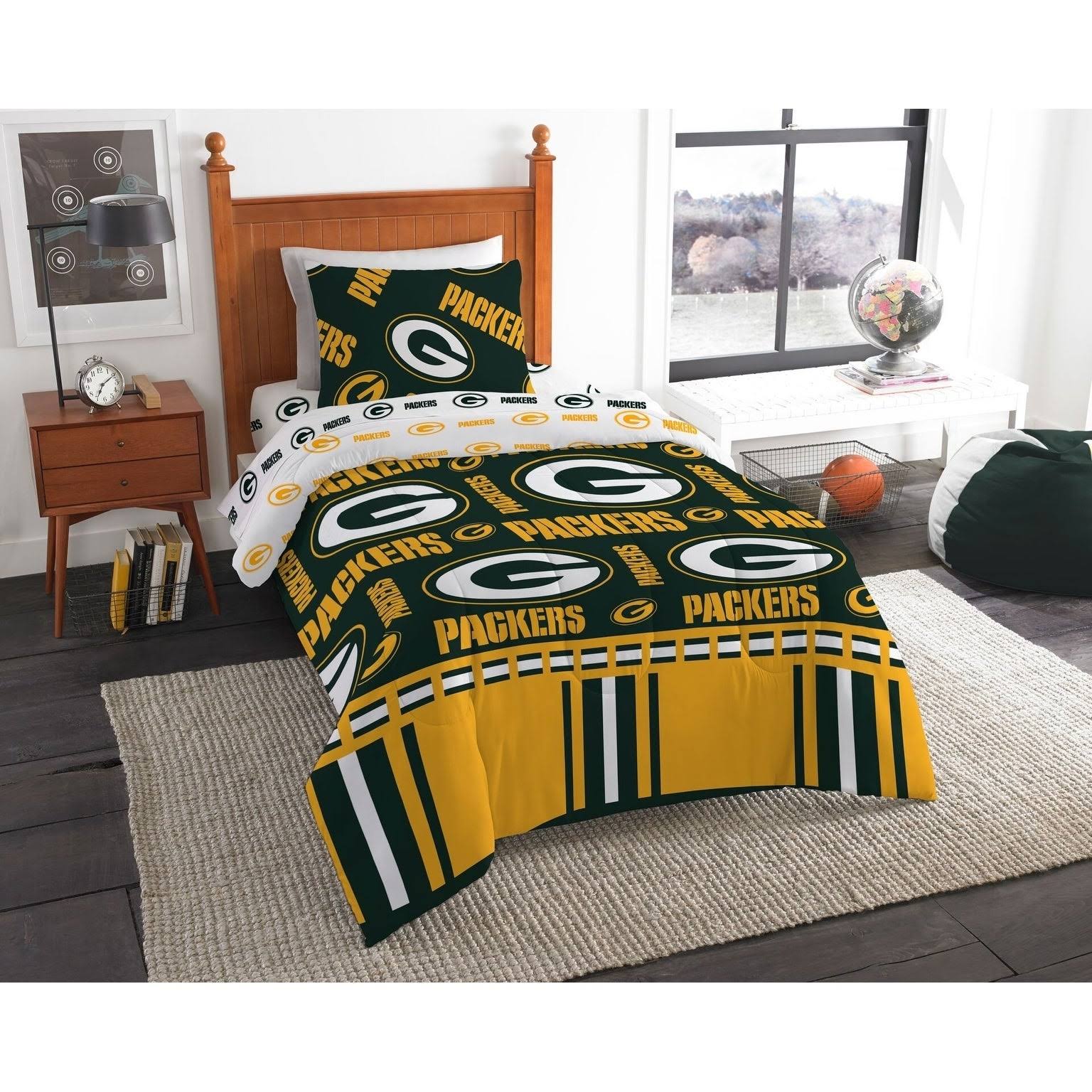 Green Bay Packers NFL Twin Bed in A Bag Set