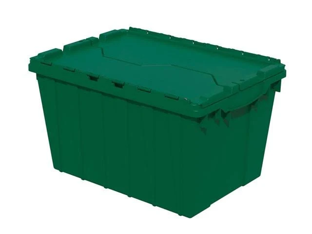 AkroMils Attached Lid Containers 12gl Green 6 Pack 21.5x 15X 12.5