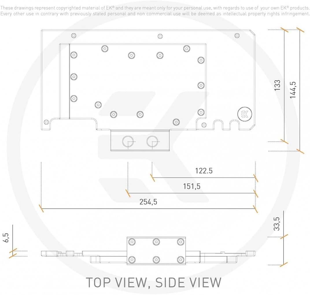 EKWB EK-Quantum Vector TUF RTX 3080/3090 Active GPU Backplate, D-RGB, Plexi