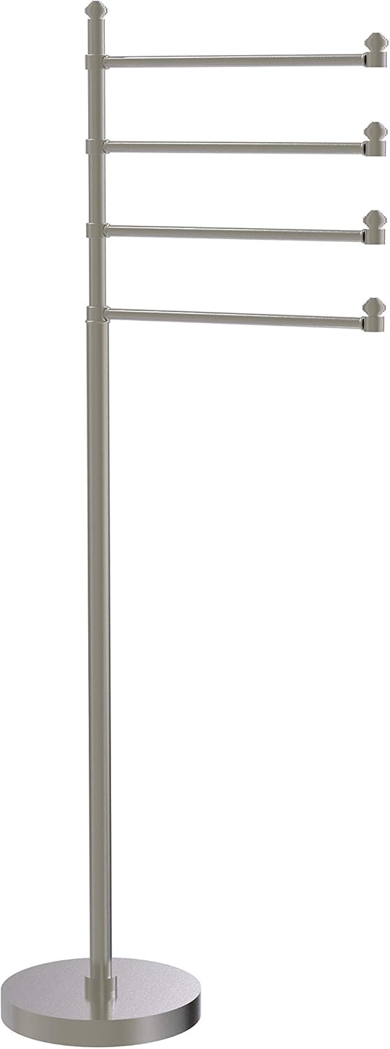 Allied Brass SB-84-SN Southbeach Collection Free 4 Pivoting Swing Arm Towel Stand, Satin Nickel