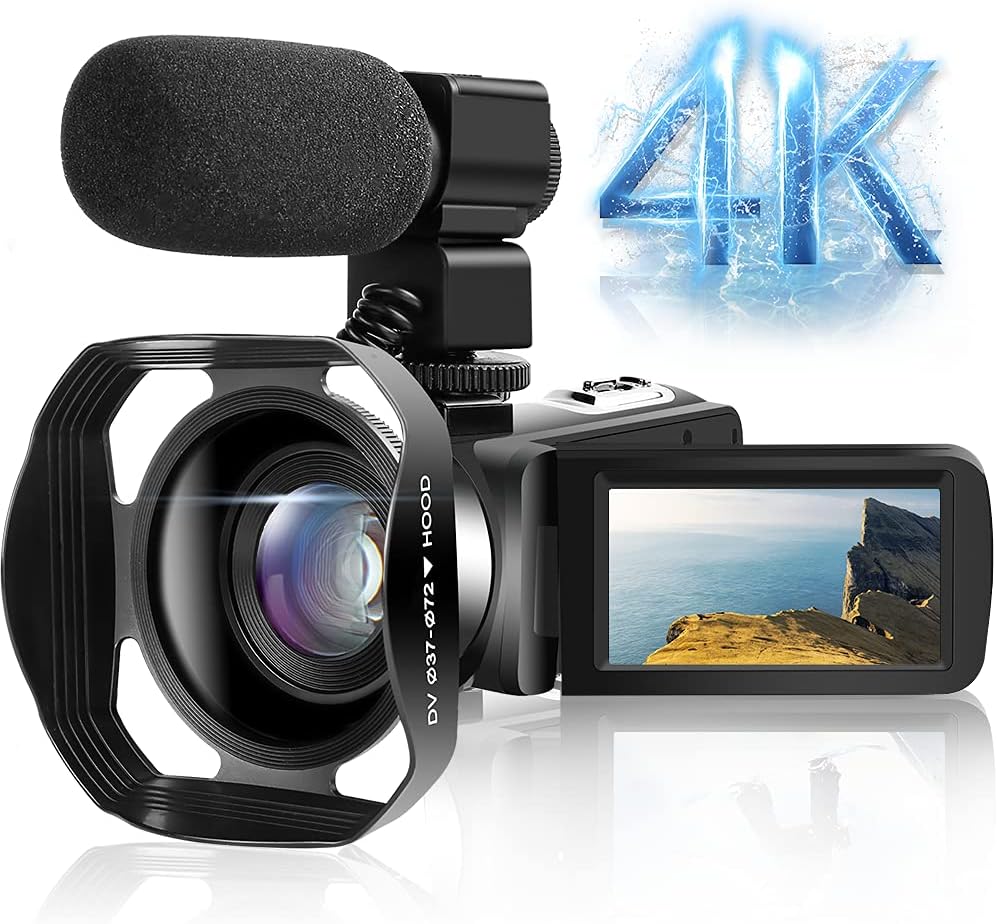 Camcorder Video Camera Digital Vlogging Camera Recorder UHD 2.7K 30FPS 30MP 3.0 Inch YouTube Camera 270 Degree Rotation LCD 16X Digital Zoom with 2 Batteries Pack of 2