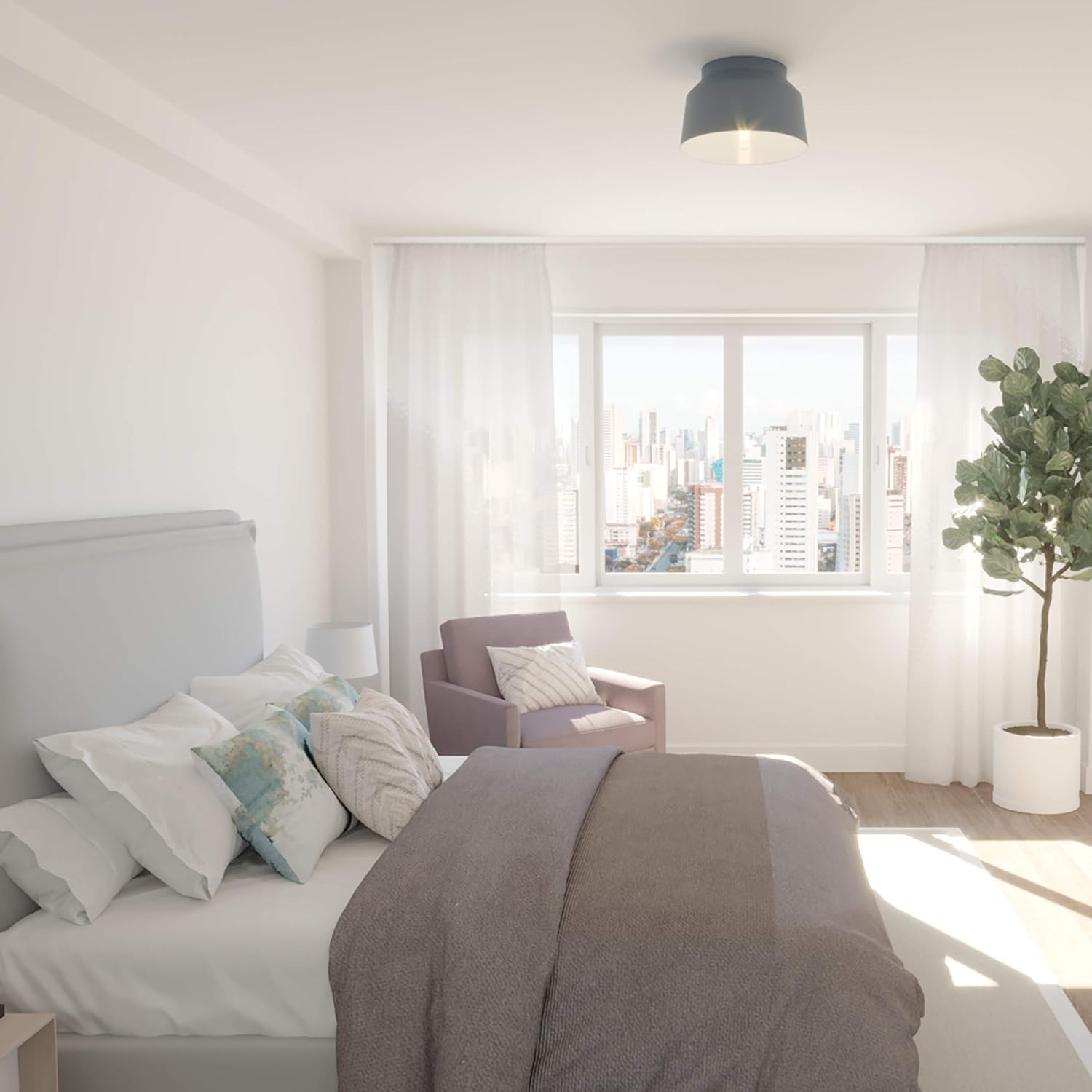 Hunter Fan Company 19173 Cranbrook Flush Mount Light, Indigo Blue Pack of 2