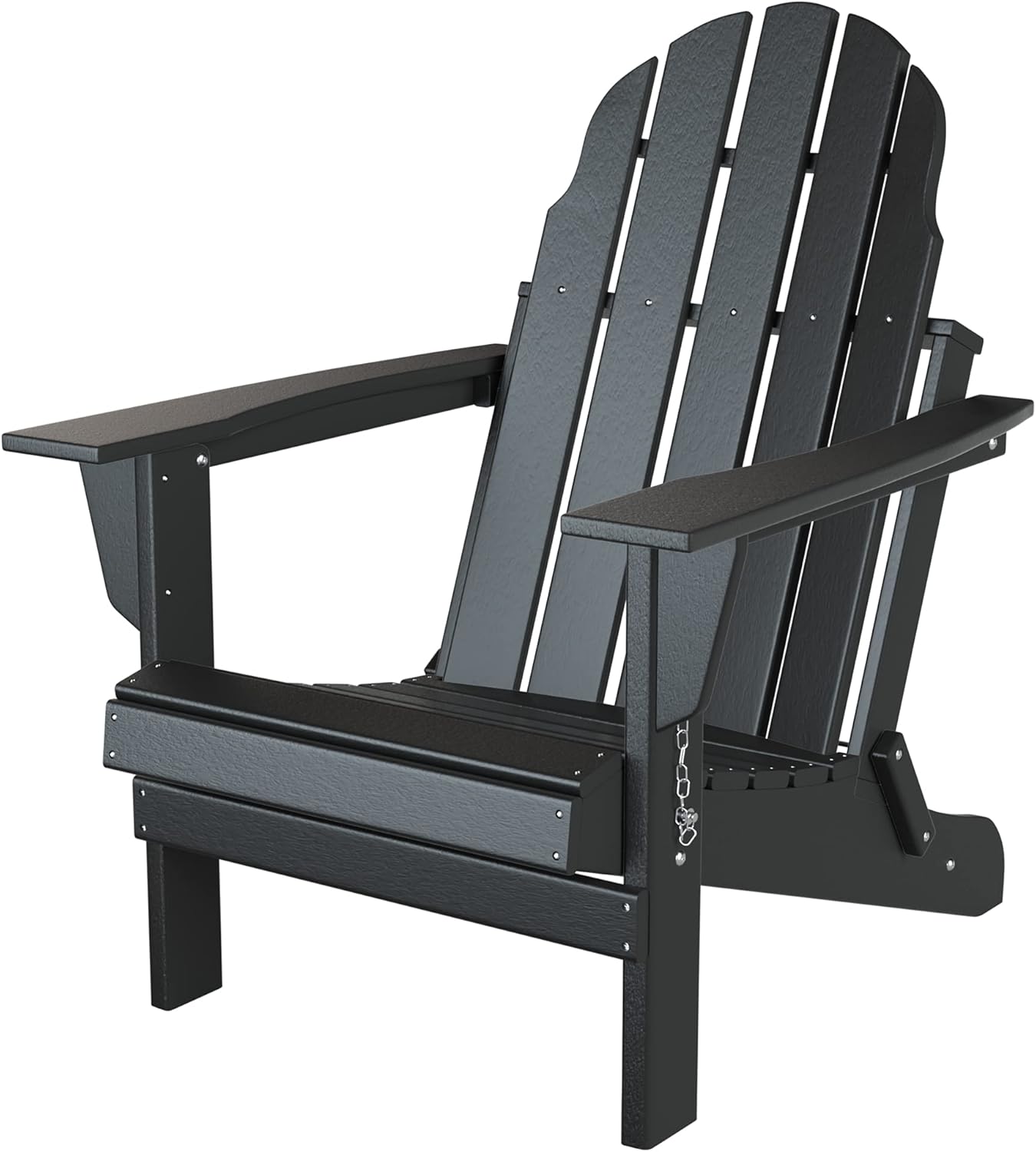 PILITO Adirondack Chair, Outdoor Folding Chairs, Patio Lounge Chair, Weather Resistant, HDPE Material, Perfect for Deck, Garden, Backyard & Lawn Furniture, Fire Pit, Porch Seating, Black