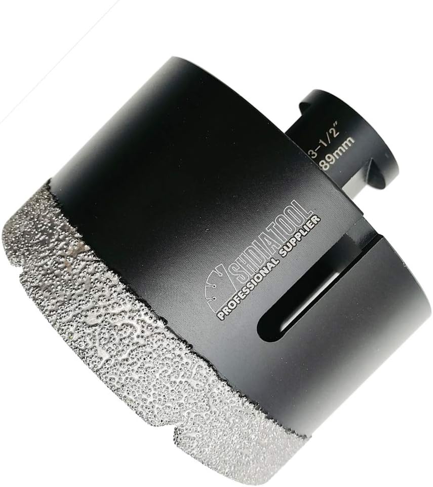 SHDIATOOL Diamond Core Drill Bits 3 1/2 Inch for Porcelain Ceramic Tile Marble Brick Vacuum Brazed Hole Saw 89mm