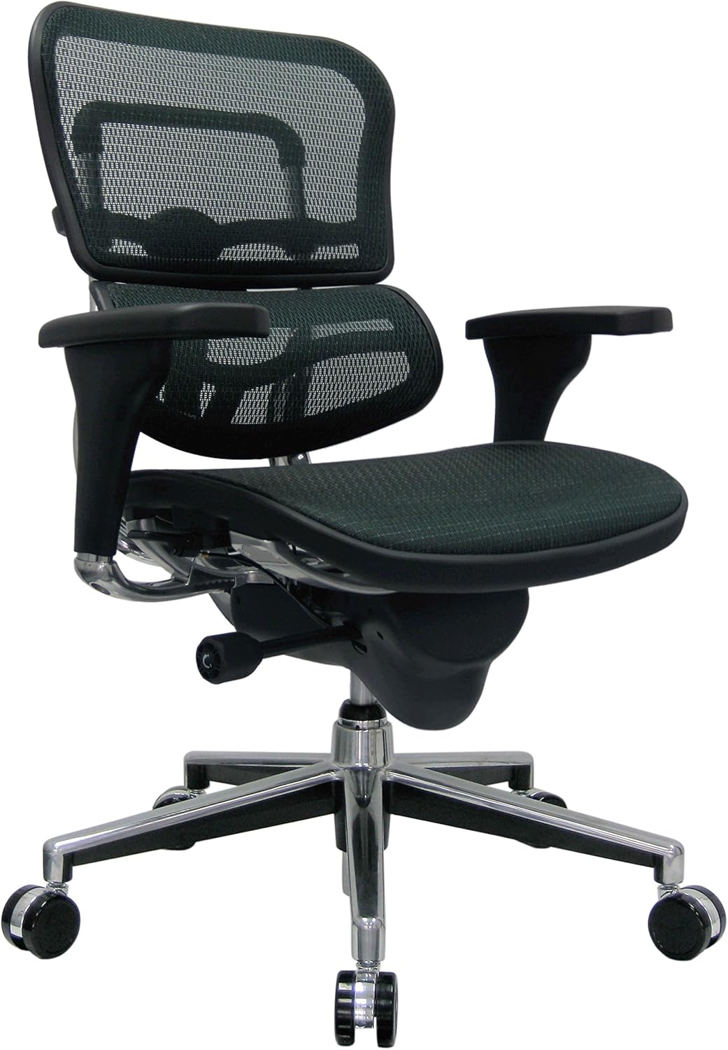 Eurotech Seating Ergohuman Mid Back Mesh Swivel Chair, Black