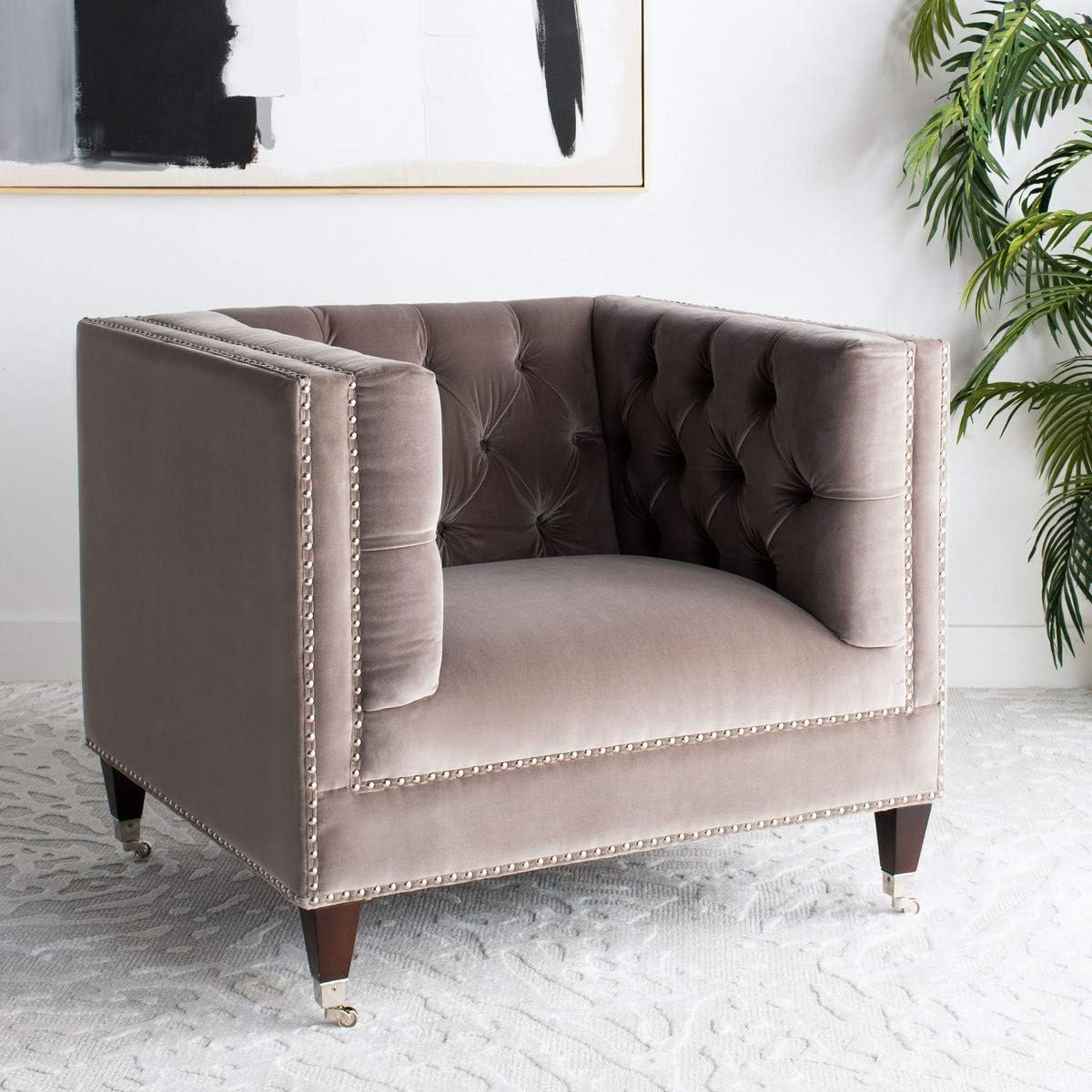 Safavieh Couture Collection Miller White Birch Legs Accent Chair