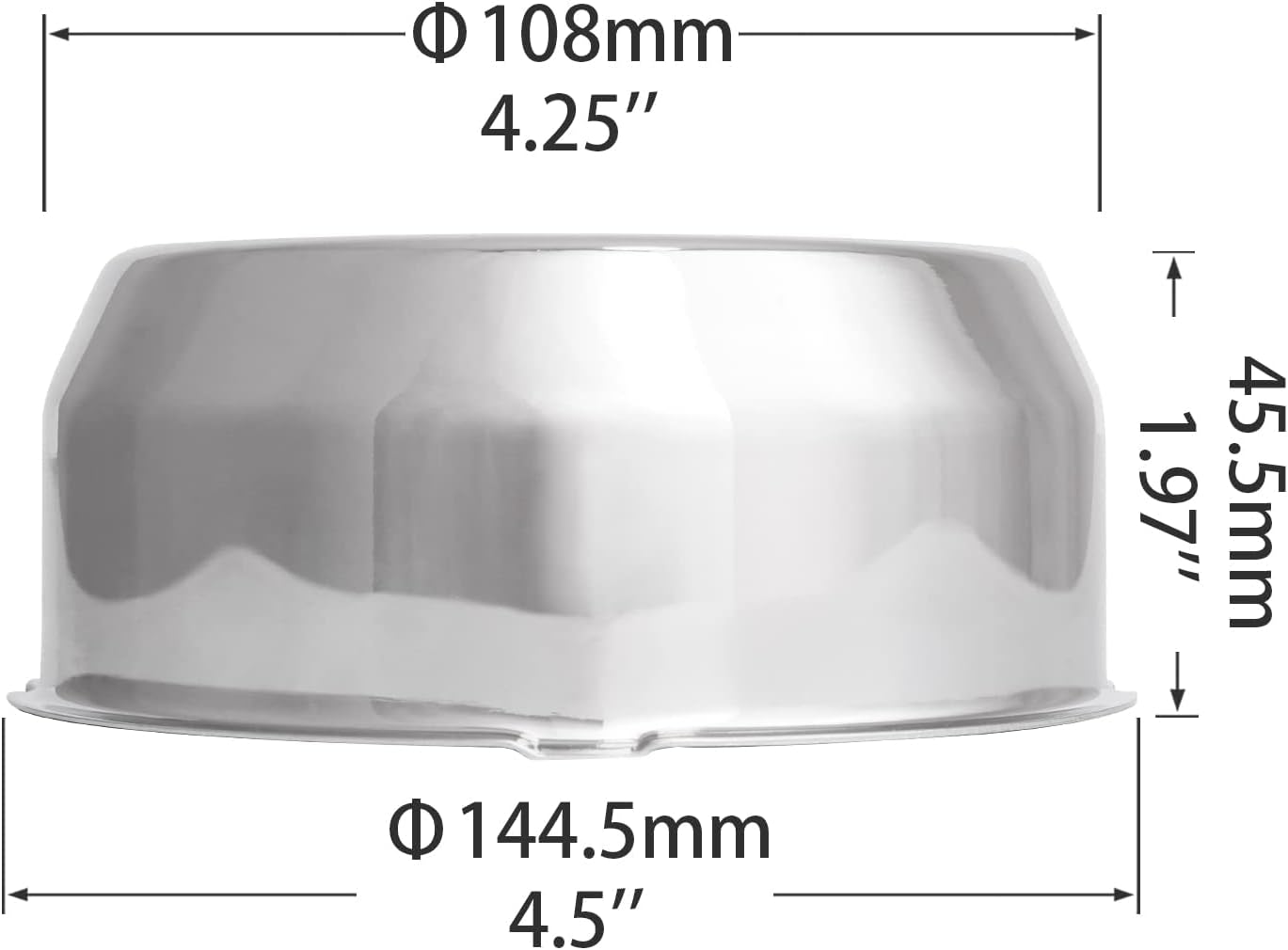 KitsPro 108MM 4.25Inch Wheel Center Caps for Truck Rims , Pack of 4 (Chrome)
