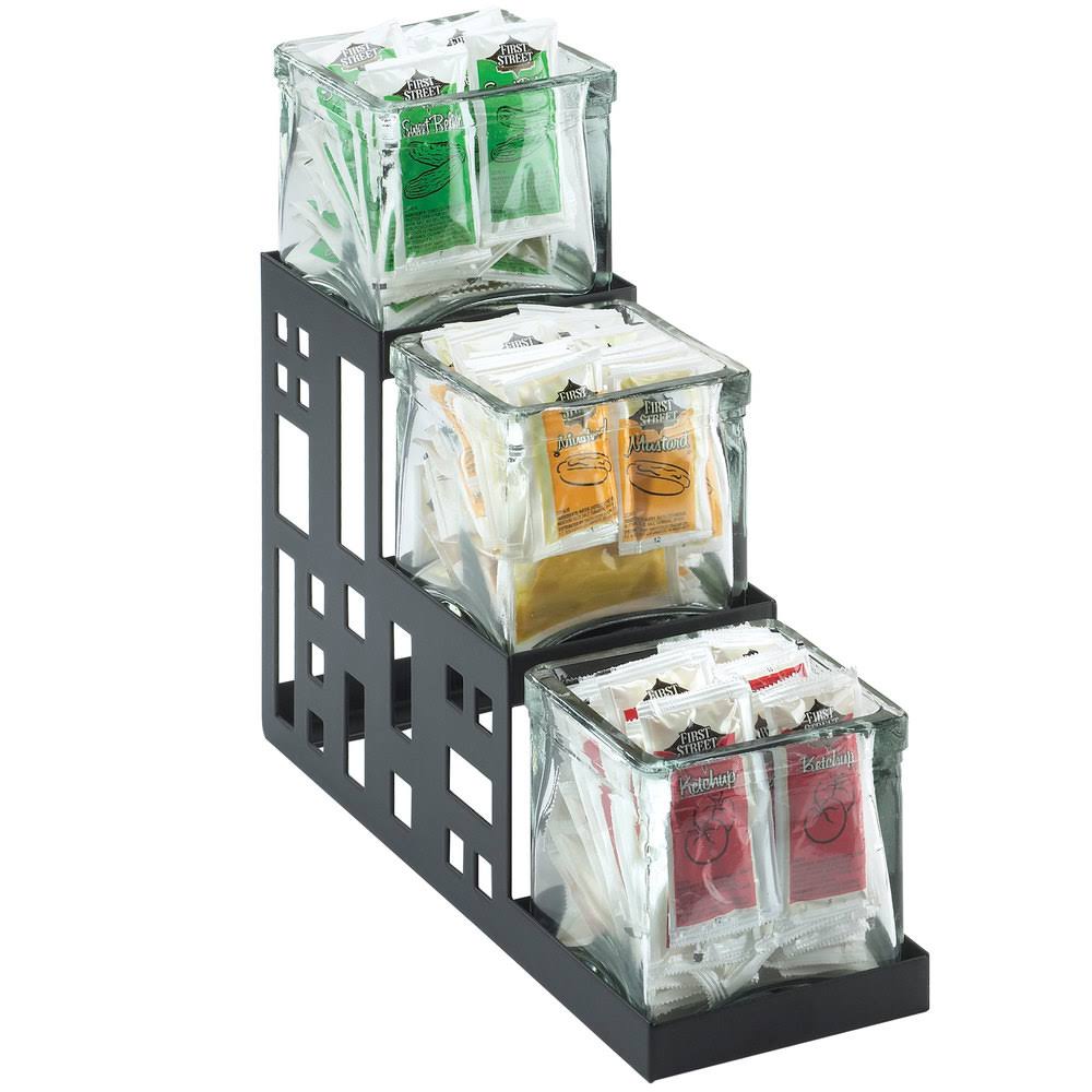 Cal-Mil 1604-13 Squared 3 Step Jar Display 4x22W x 12x22D x 7-1/4x22H Black