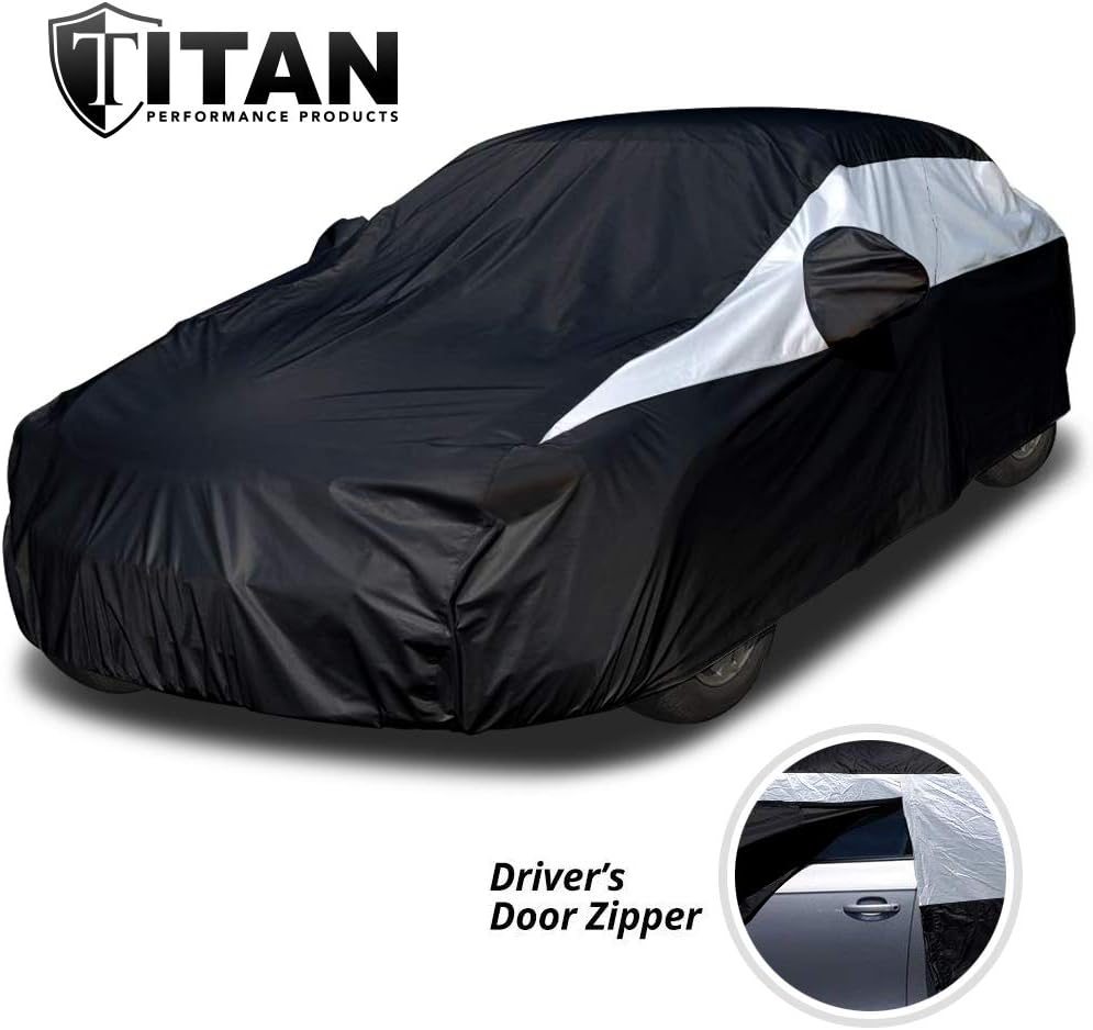 Titan Jet Black Poly 210T Car Cover for Sedans 186-202