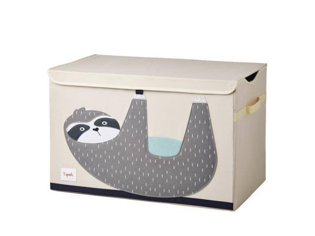 3 Sprouts Nursery Fabric Storage Trunk Toy Chest Box, Sloth u0026 Bear (2 Pack)