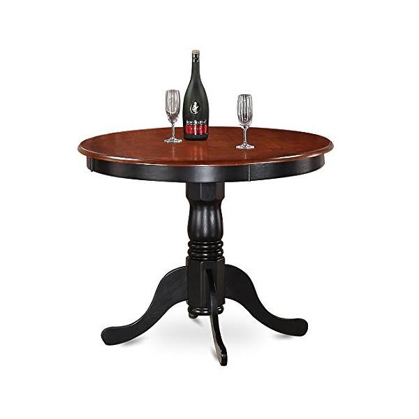 East West Furniture 3 Piece Triple Crossback Kitchen Dinette Dining Table Set, Black