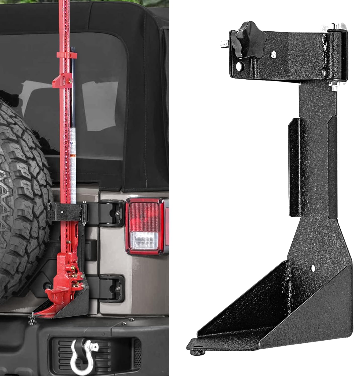 WeiSen Jack Holder Mount High Lift jack Carrier Compatible with 2018-2021 Jeep Wrangler JL Pack of 2