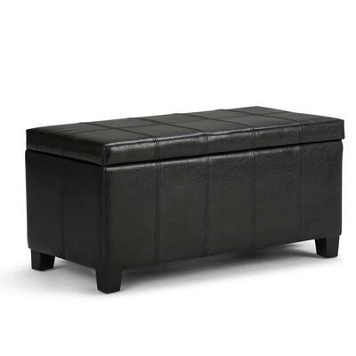 Ebern Designs Boyt Storage Ottoman Fabric: Midnight Black