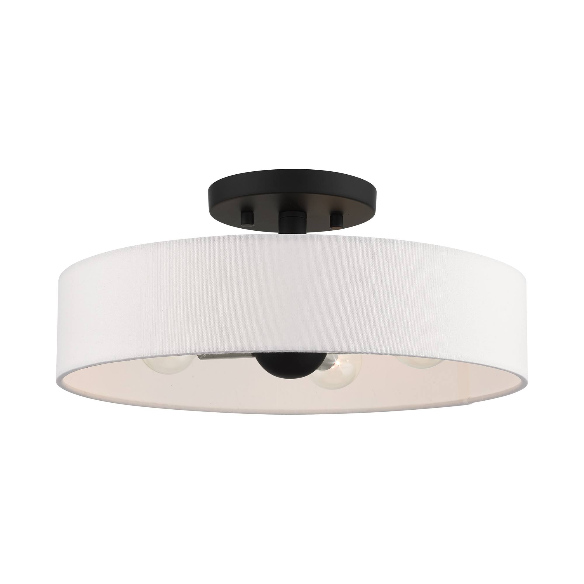Livex Lighting Venlo 4 Light Black with Brushed Nickel Accents Semi Flush Mount 46927-04