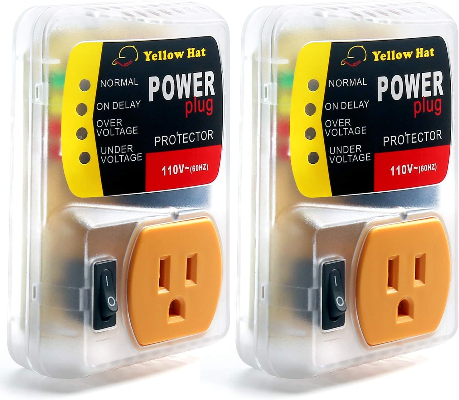 Surge Protector,Voltage Protector for Home Appliance, Voltage Brownout Outlet 110V 15A (2 Pack) Pack of 2