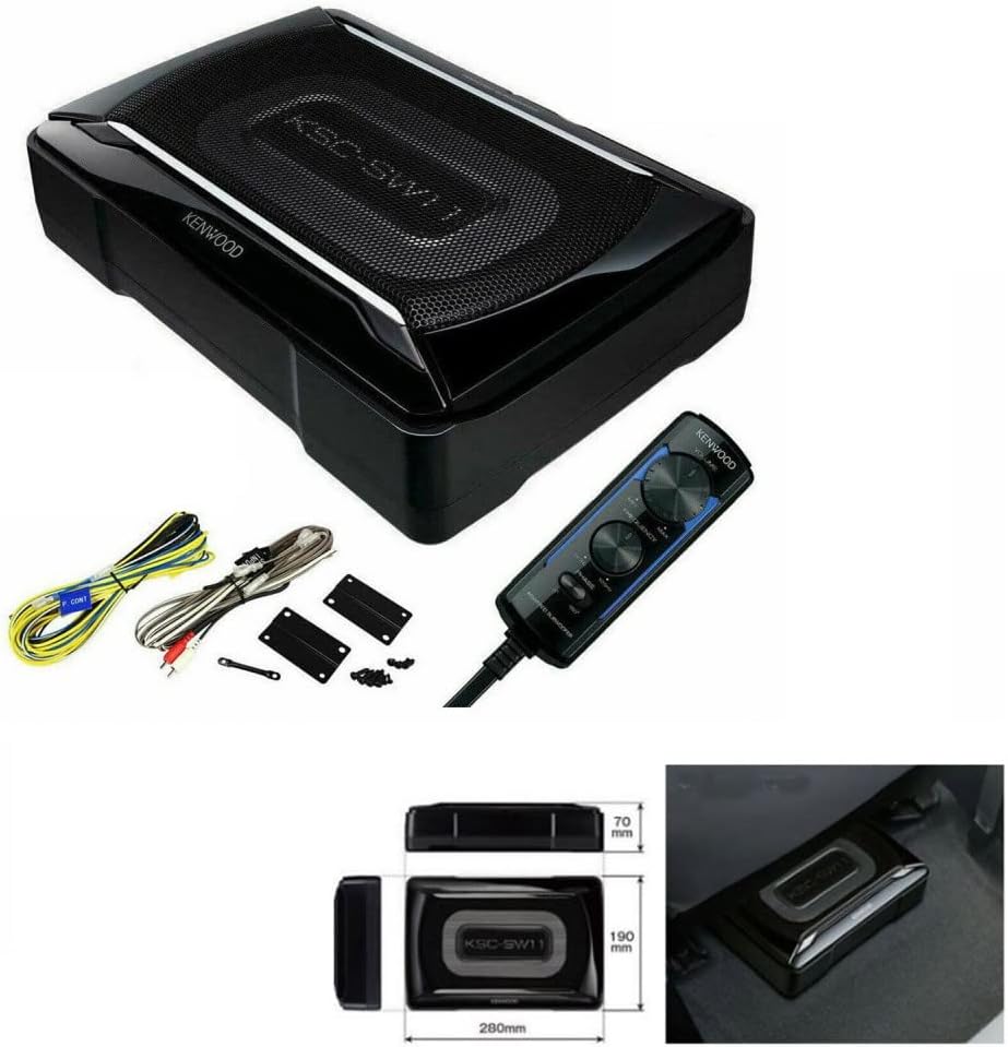 Kenwood KSC-SW11 Compact Powered Enclosed Subwoofer for CAR