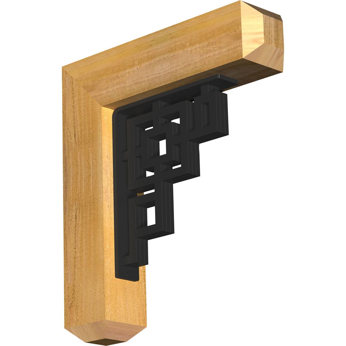 4x22W x 18x22D x 20x22H Eris Craftsman Ironcrest Rough Sawn BRACKET, Western Red Cedar (2x22W x 10x22D x 12x22H Iron Bracket)