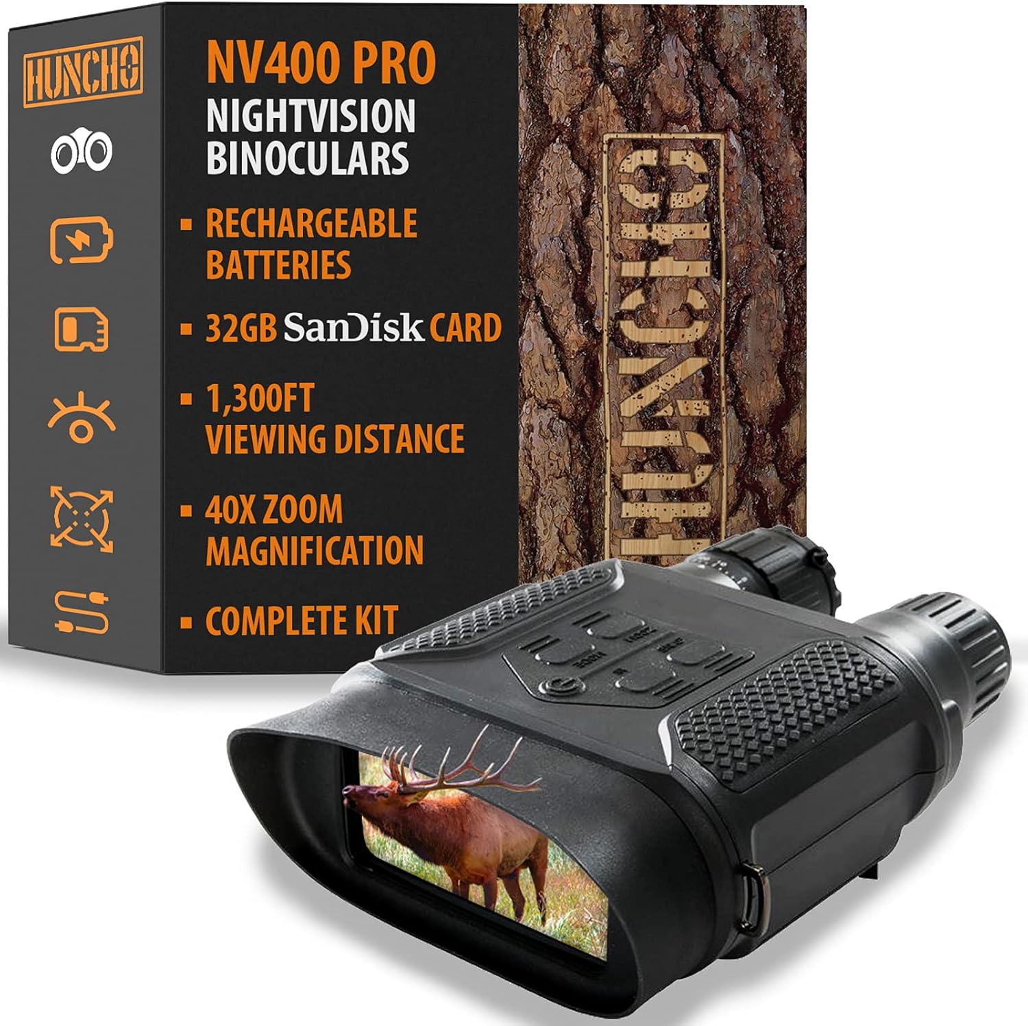 Infrared Digital Night Vision Binoculars, Rechargeable, 40X Zoom & 1300ft Viewing Distance. Night Vision Goggles for Adults for Hunting, Spy, Military, Survival, Tactical and Camping