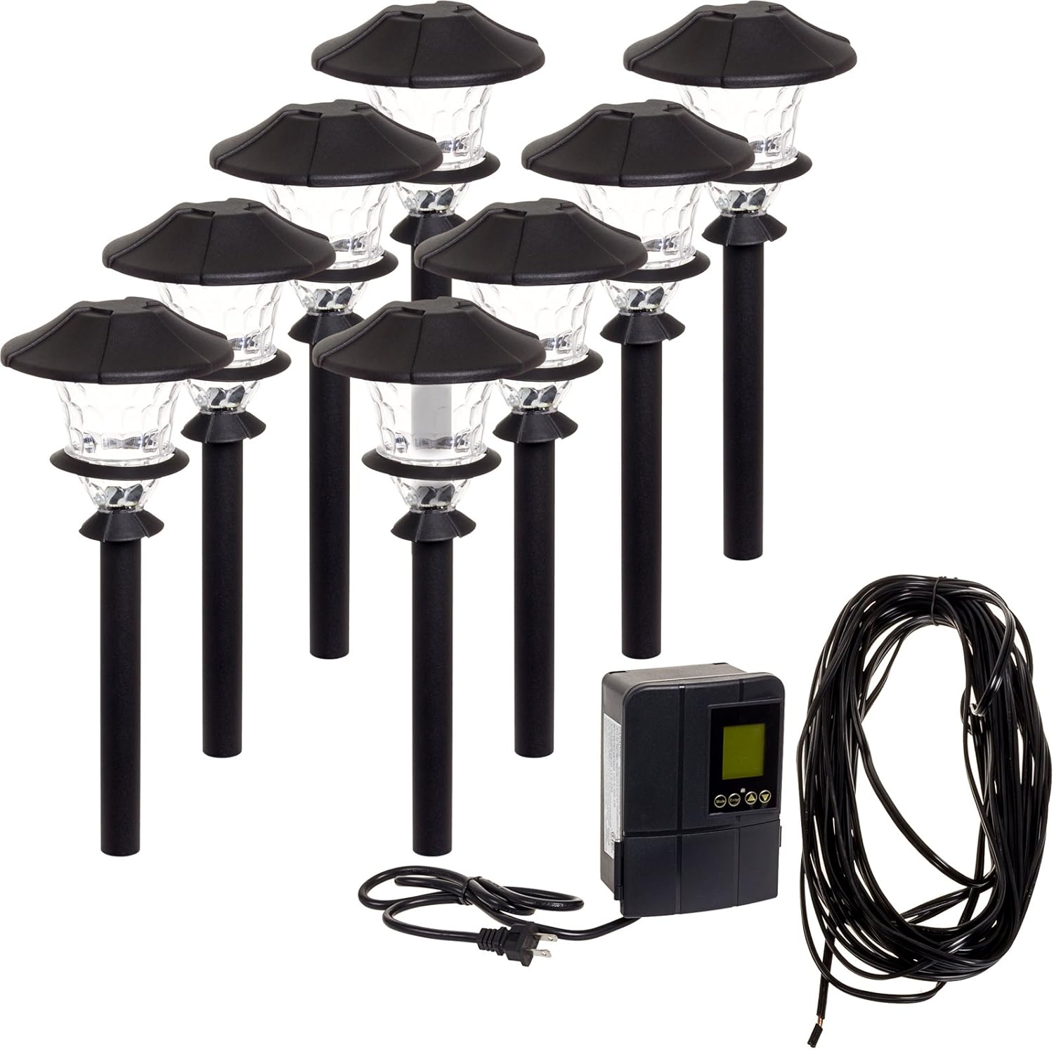 Paradise GL33999 Low Voltage Cast Aluminum 1W Path Light Set (Black)