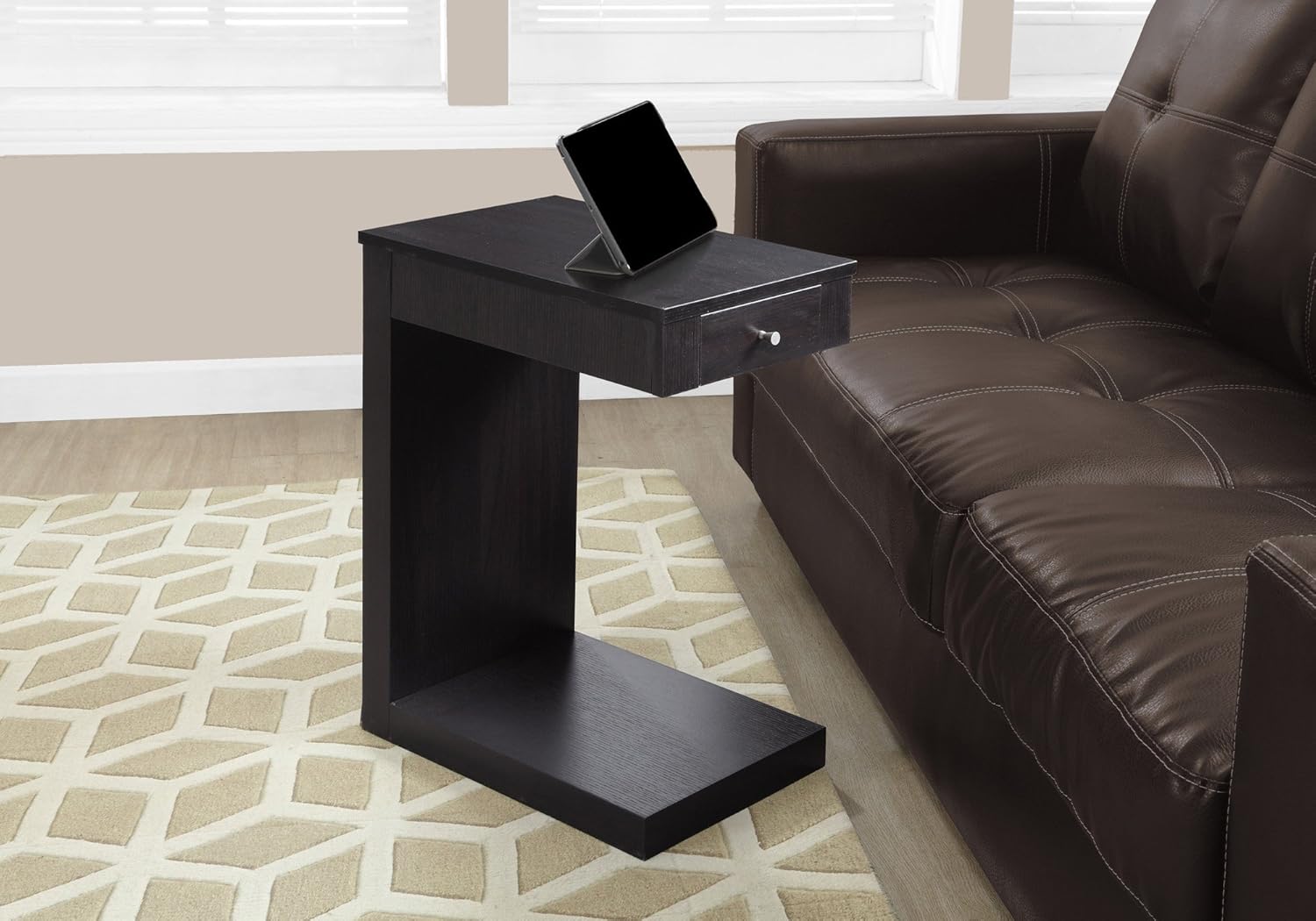 Monarch Accent Table with a Drawer, Dark Taupe