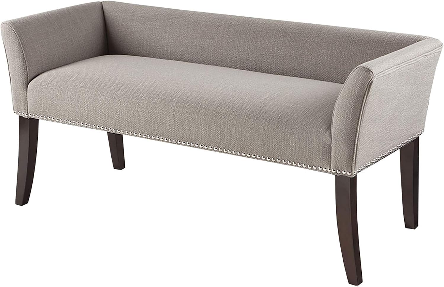 Madison Park Welburn Bedroom Solid Wood Polyester Fabric Seating Modern Style, Accent Bench Ottoman Cream