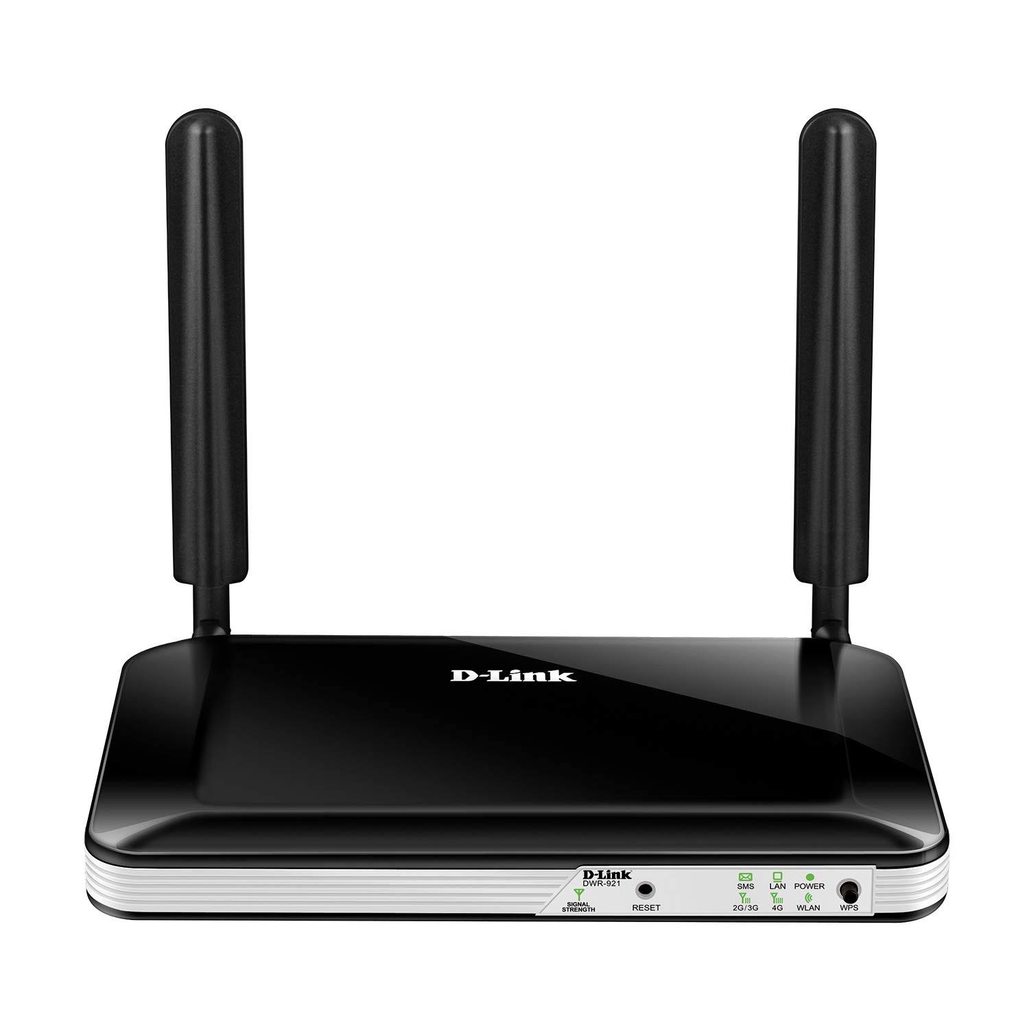 D-Link DWR-921/B 4G/3G LTE SIM Slot Unlocked Wireless Mobile Broadband Router with 4-Port Ethernet-Black