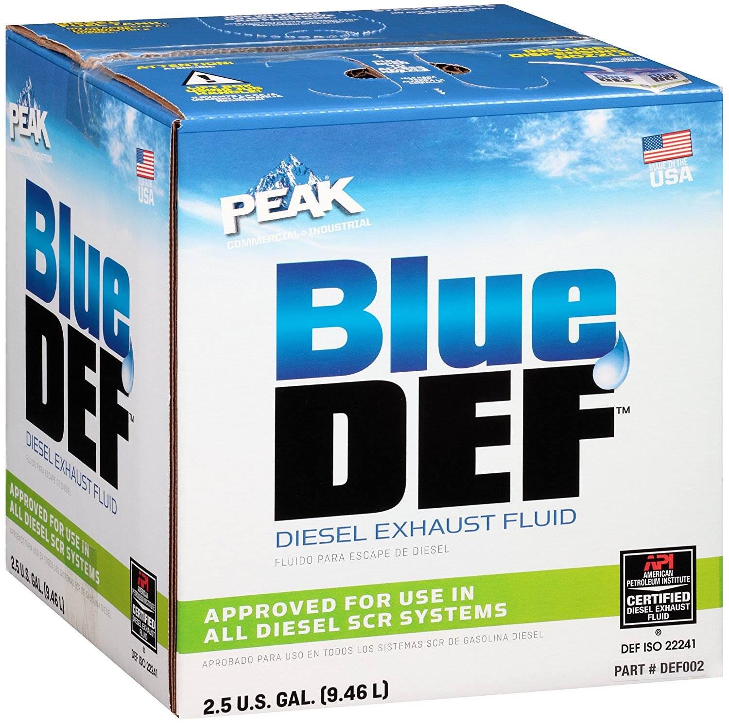 BlueDEF Diesel Exhaust Fluid Synthetic u0026 Deionized Water 2.5 Gallon Jug (6 Pack)