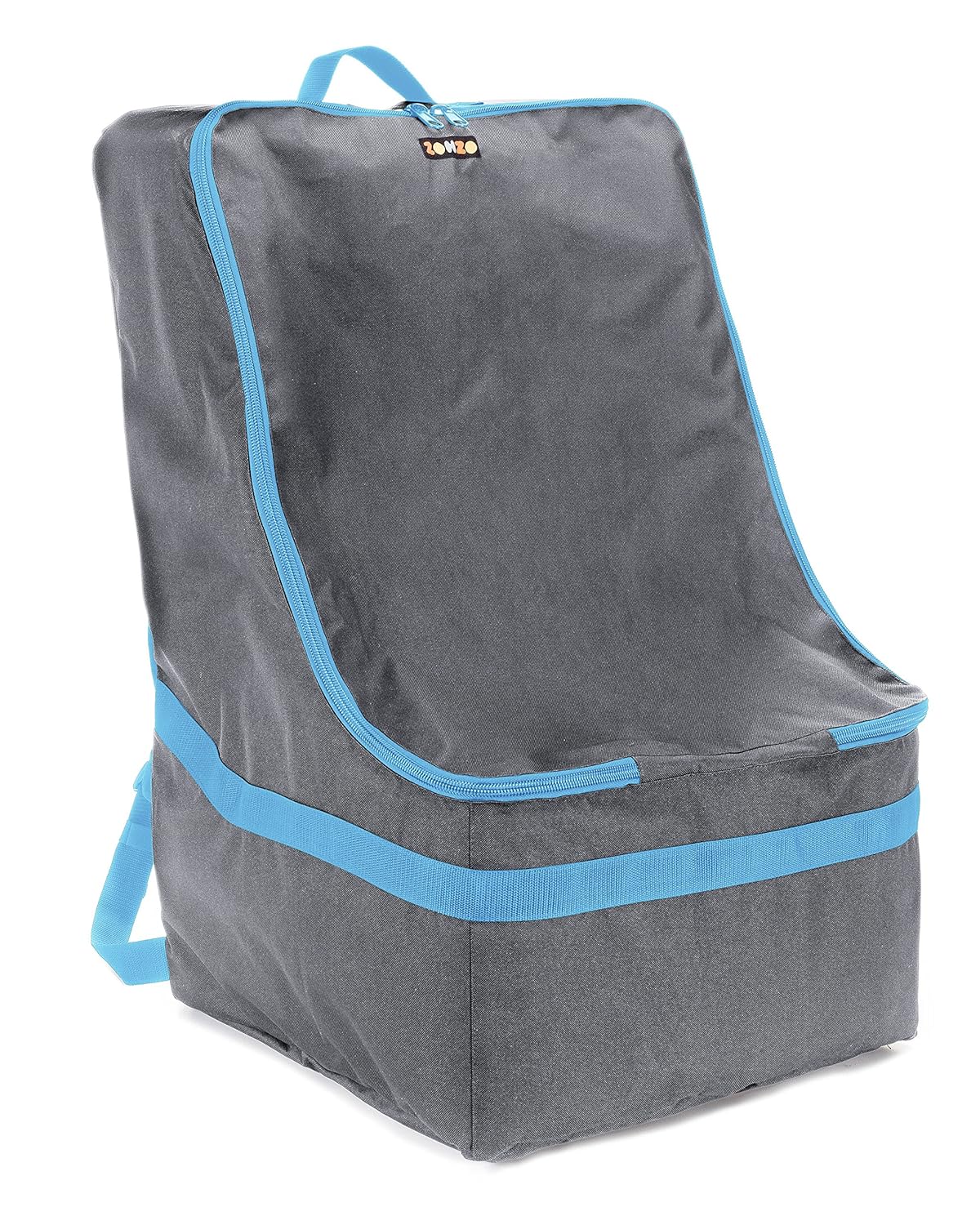 Zohzo Car Seat Travel Bag &mdash; Adjustable, Padded Backpack for Car Seats &mdash; Car Seat Travel Tote (Gray with Black Trim)