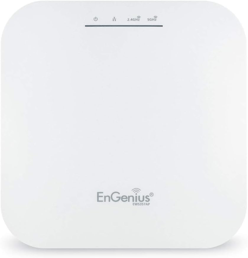 EnGenius EWS357AP WiFi 6 AX1800 2x2 Gigabit Wireless Access Point with 1Gbps Port, OFDMA, MU-MIMO, PoE+, WPA3, 1GB RAM, License-Free Management Tools (Power Adapter Not Included)