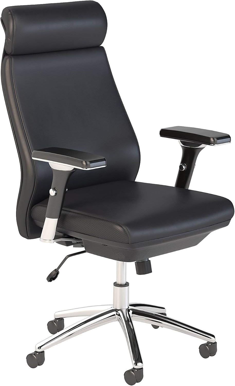 Bush Business Furniture Studio C High Back Leather Executive Office Chair in Black