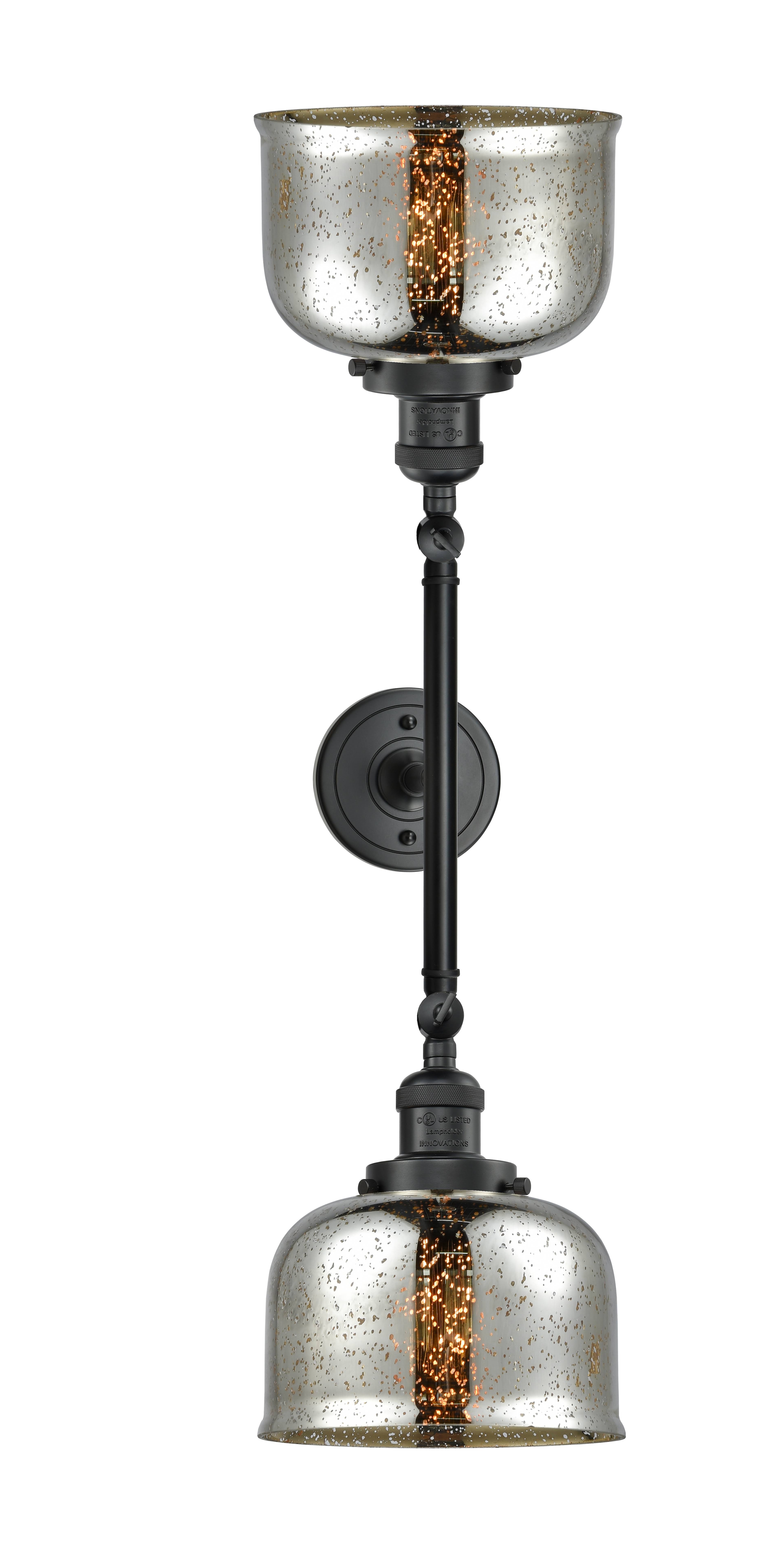 Innovations Lighting Large Bell 2 Light Bath Vanity Light 208L BK G78 (Black)