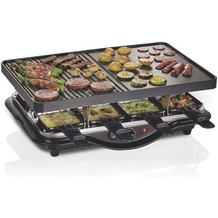 Hamilton Beach 8-Serving Raclette Electric Indoor Grill, Ideal for Parties and Family Fun, Black (31612-mx)
