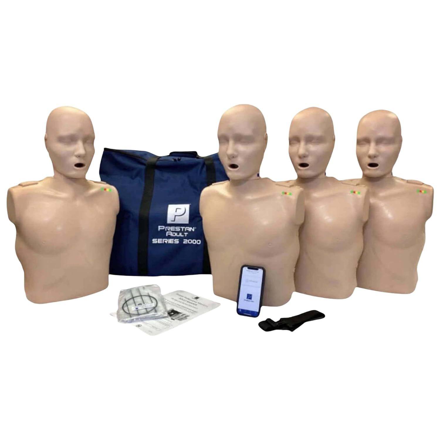 Prestan Products PP-AM-2000-4-MS Professional Adult Series 2000 CPR Manikin with Advanced Feedback, 4-Pack,Medium Skin
