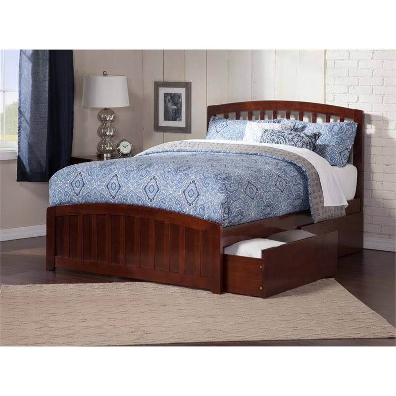Leo u0026 Lacey Urban Queen Storage Platform Bed in Walnut - LL-1653302