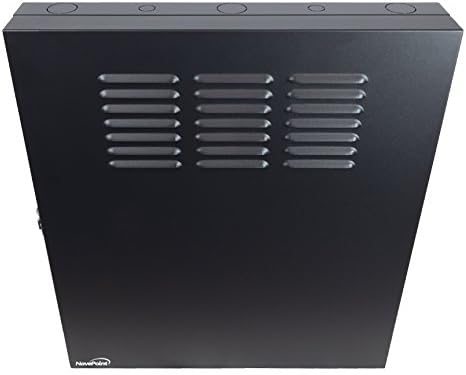 NavePoint 2U Low Profile Vertical Wall Mount Enclosure 36 Inch Server Depth Patch Panel Cabinet Black
