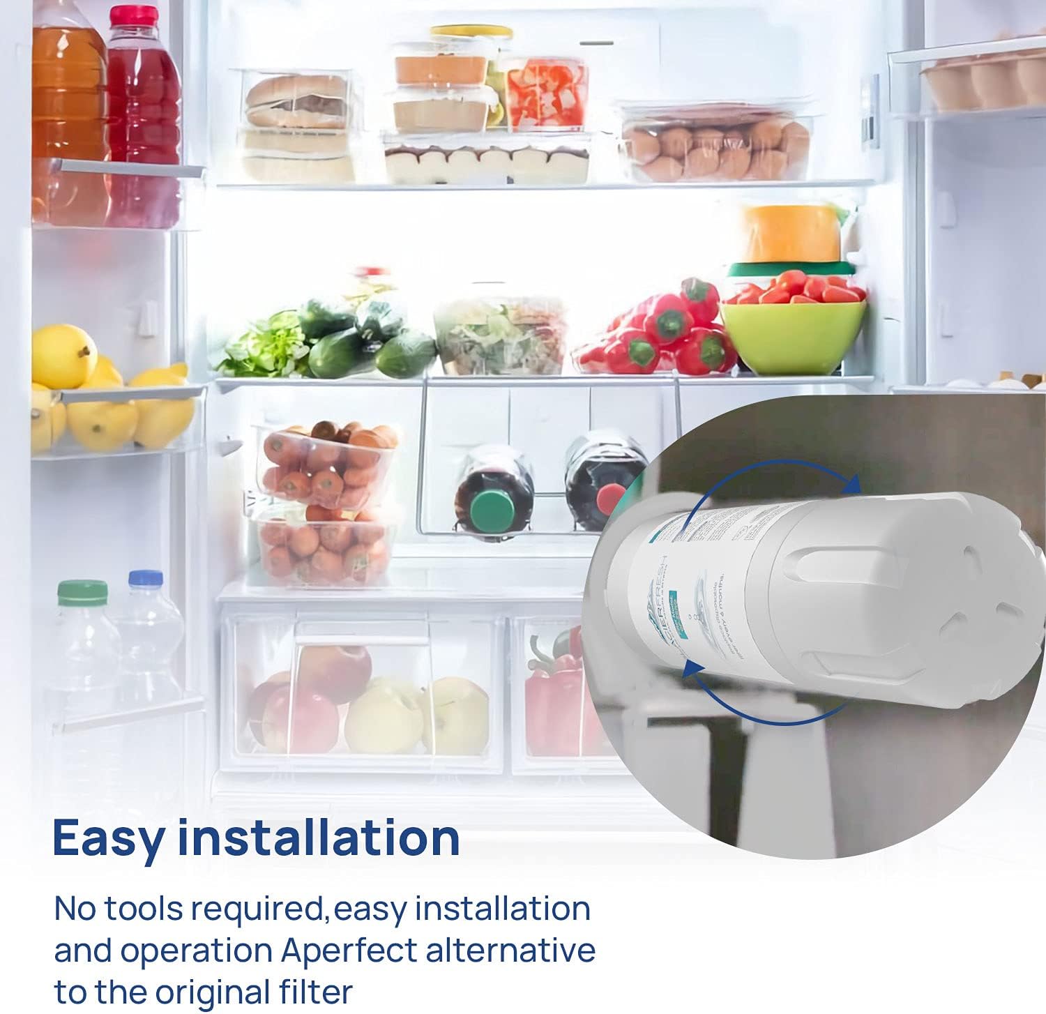 GLACIER FRESH 4204490 Water Filter and 7007067 Air Purification Cartridge Combo Pack, Compatible with Sub-Zero 4204490, 4290510 Refrigerator Water Filter, 7042798/7007067 Air Filter(1+1)