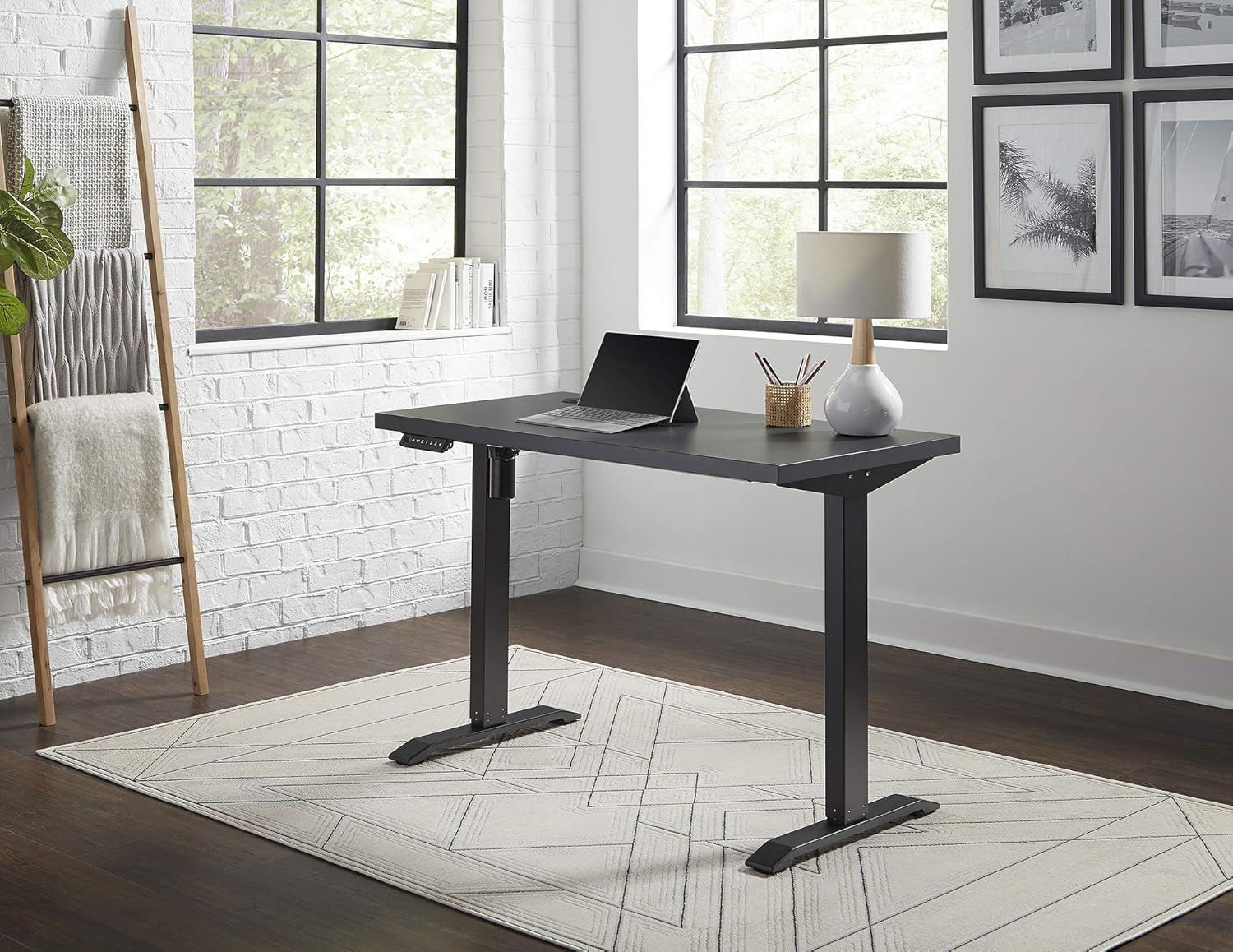 Martin Furniture Electric Lift, Height Adjustable Sit-Stand Desk, Black