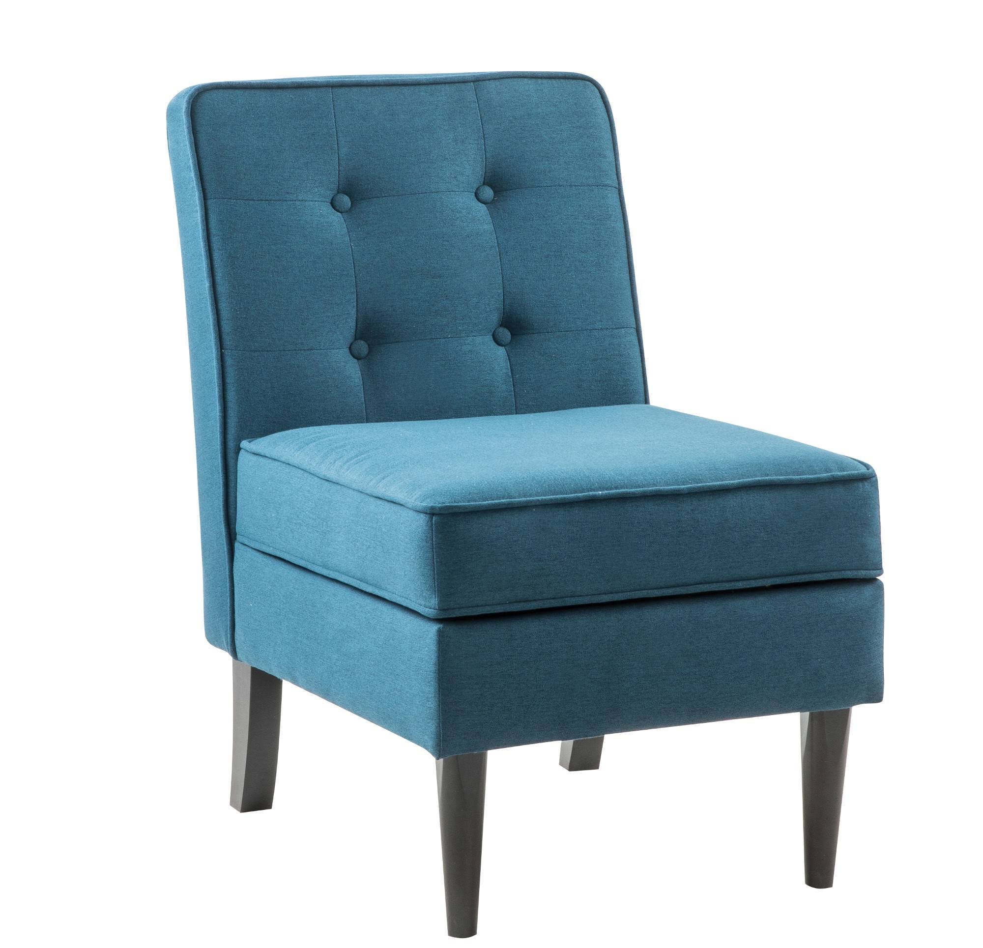 Lilola Home Oliver Blue Fabric Storage Accent Chair