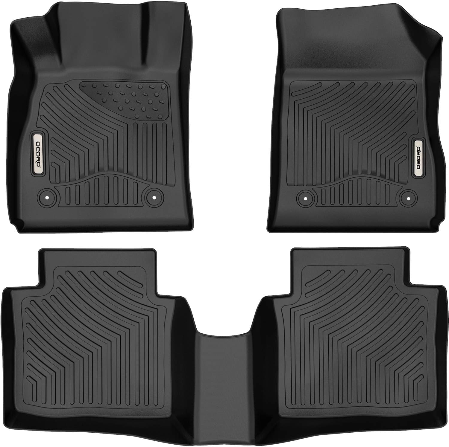 OEDRO Floor Mats Compatible with 2014-2020 Chevrolet Impala, Unique Black TPE All-Weather Guard Includes 1st and 2nd Row: Front, Rear, Full Set Liners