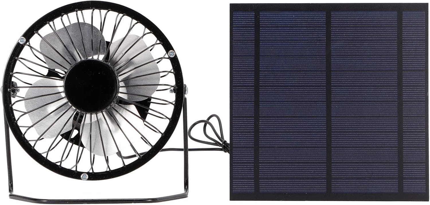 banapoy Solar Panel Set, Solar Fan, Solar Panel, Portable Small 5W 6V Solar Charger Panel, Eco-Friendly for Dog Chicken House Greenhouse Durable Pack of 2