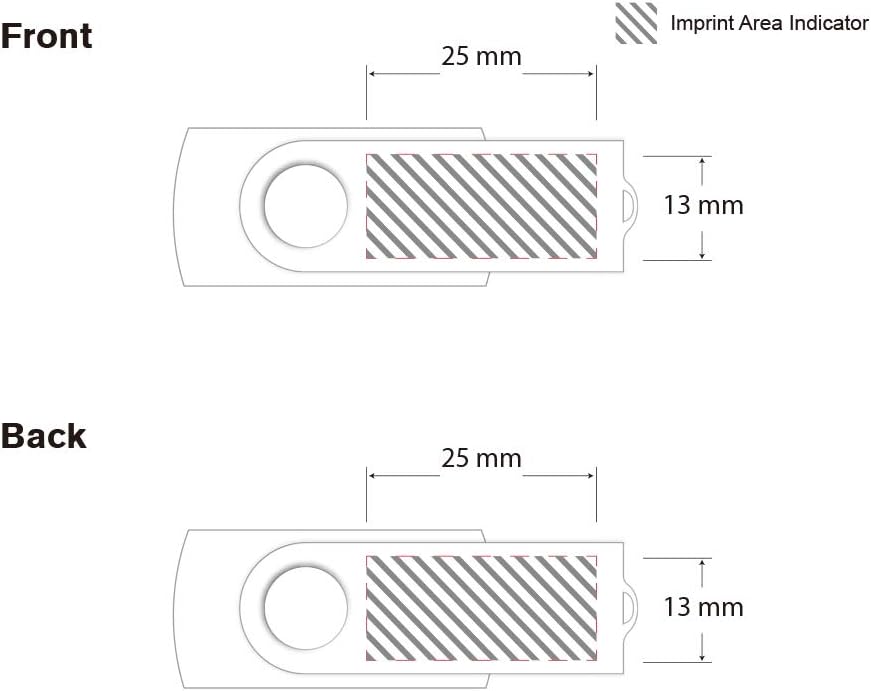 Possibox Custom Swivel USB Flash Drive 16GB Promotional Product Personalized with Your Logo - Bulk USB 2.0 - Customizable 100 Pack