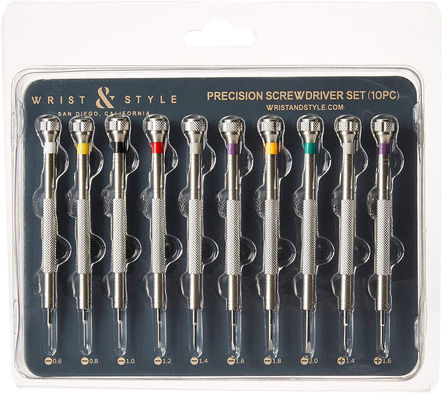 Professional Screwdriver Kit by W&S for Watches, Glasses and Accessories: (10pc Tool Set) - to Adjust, Remove, Replace and Repair - Stainless Steel Professional - 10 Piece