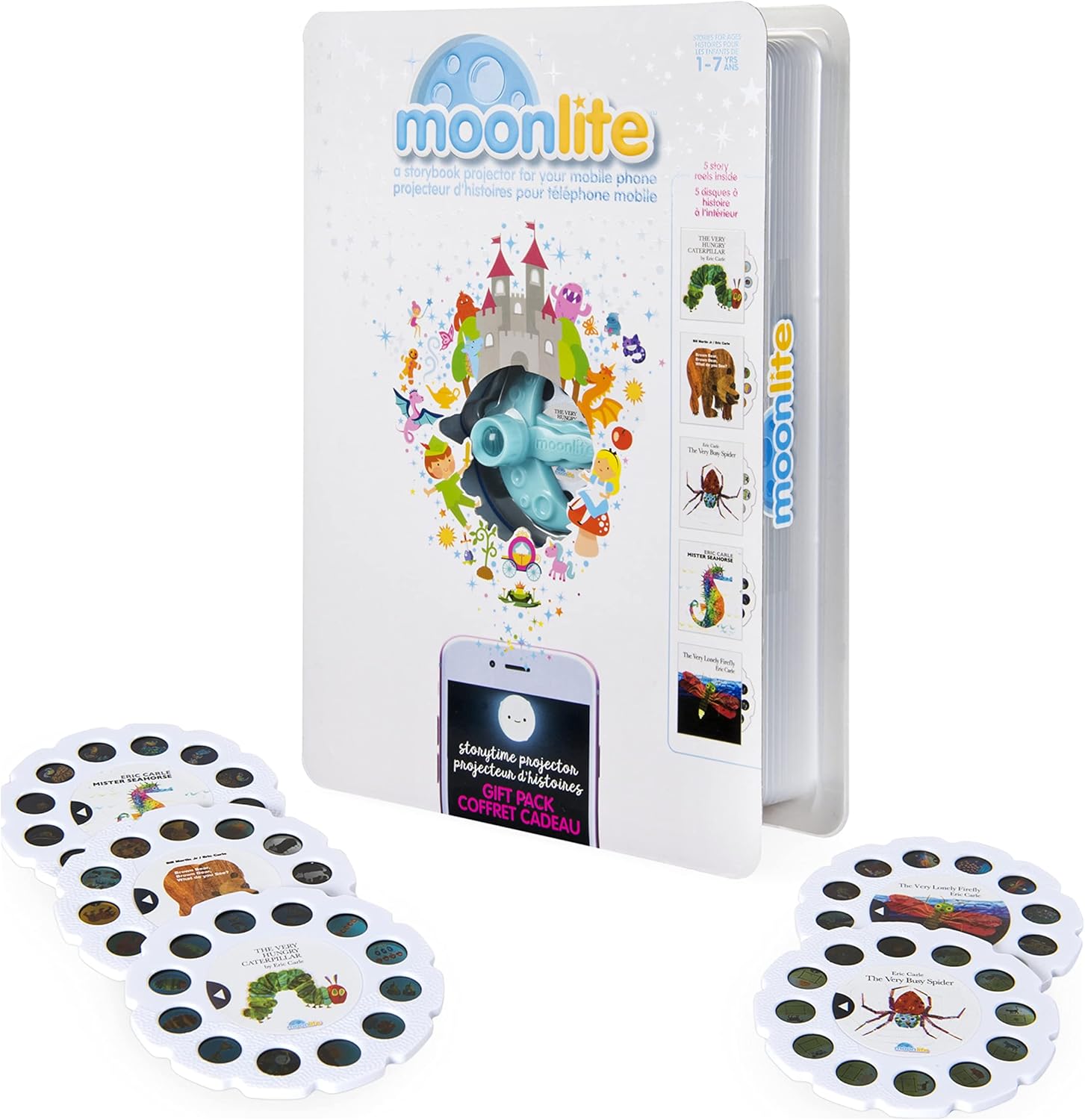 Moonlite Storybook Reels Flashlight Projector for Kids Toddler | Eric Carl Edition Gift Pack Toy Story for 12 Months and Up Pack of 2