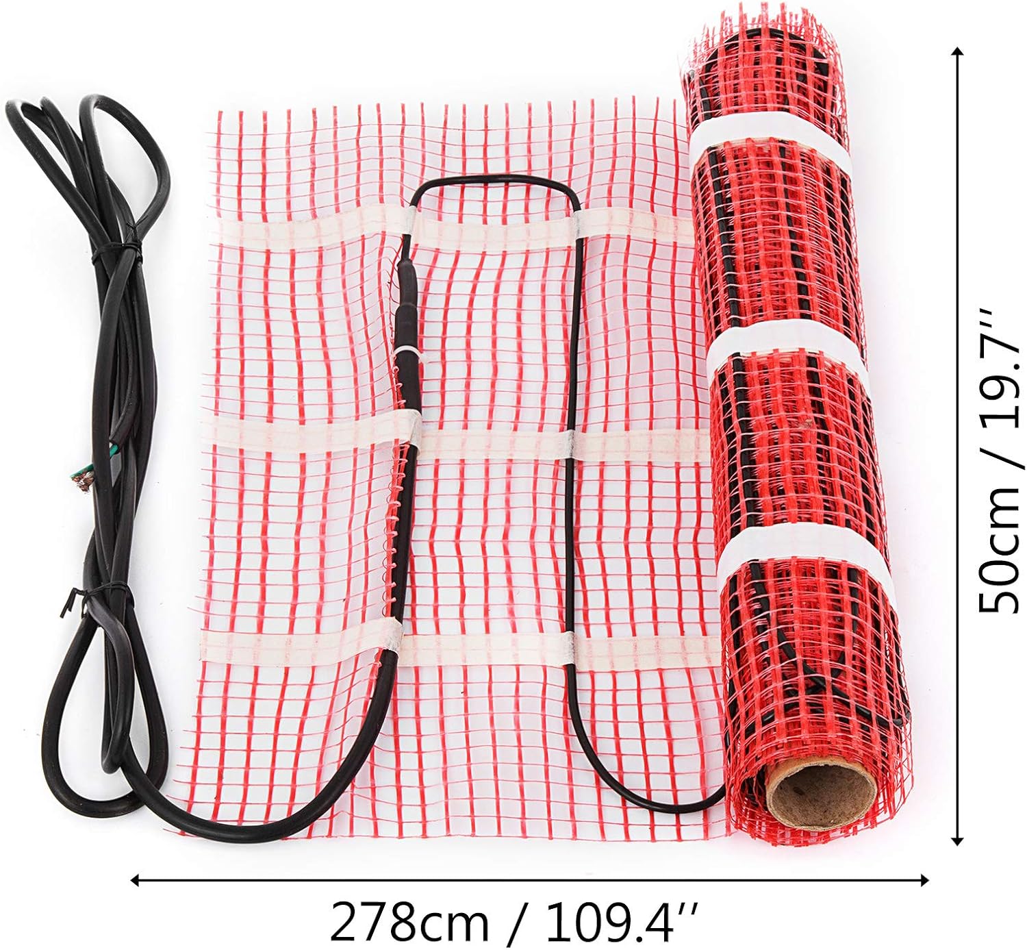 Happybuy 15 Sqft Electric Radiant Floor Heating Mat, Without Alarmer and Thermostat Pack of 2