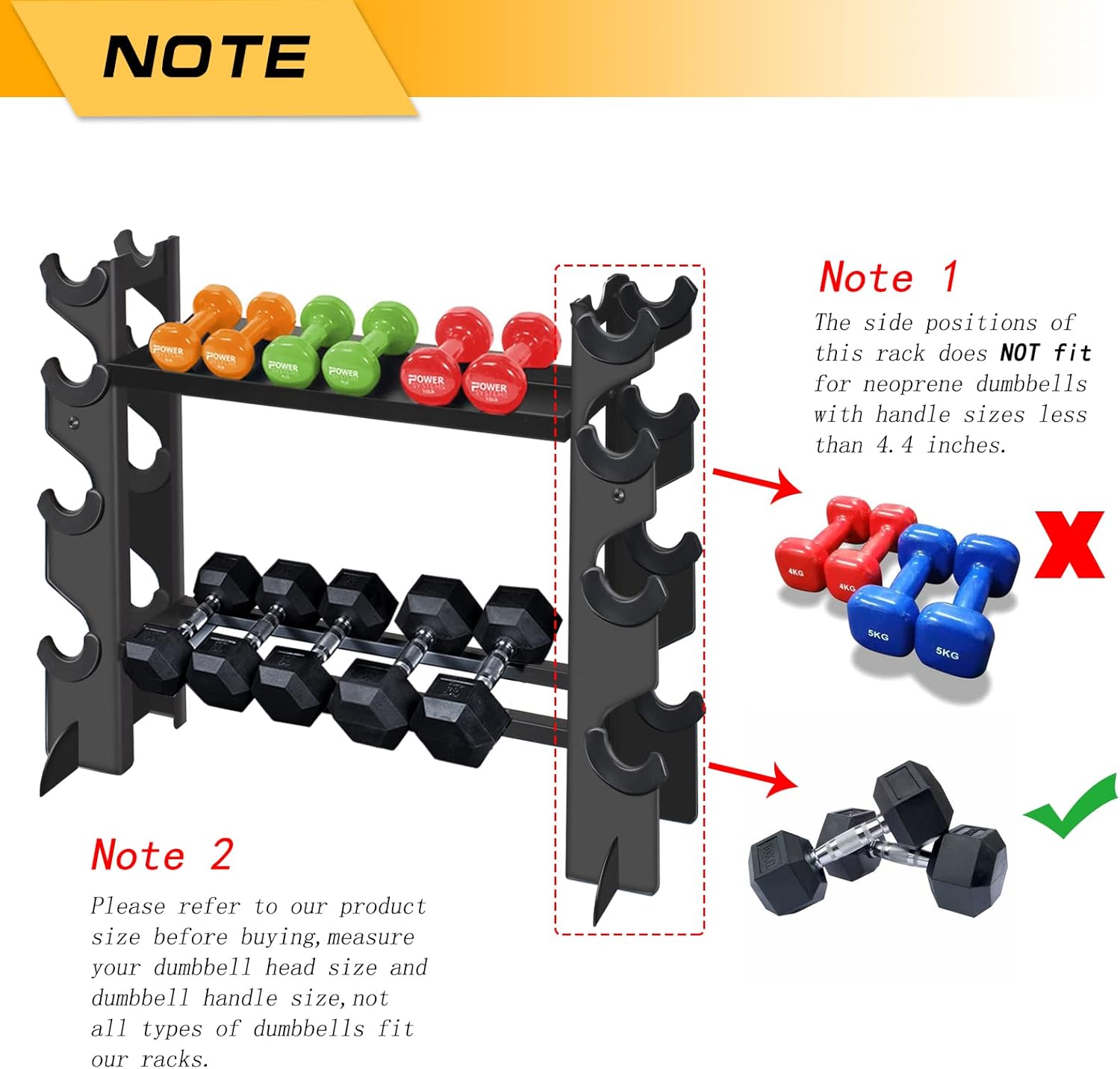 Dumbbell Rack, Weight Rack for Home Gym Dumbbell Storage Rack (Rack ONLY)
