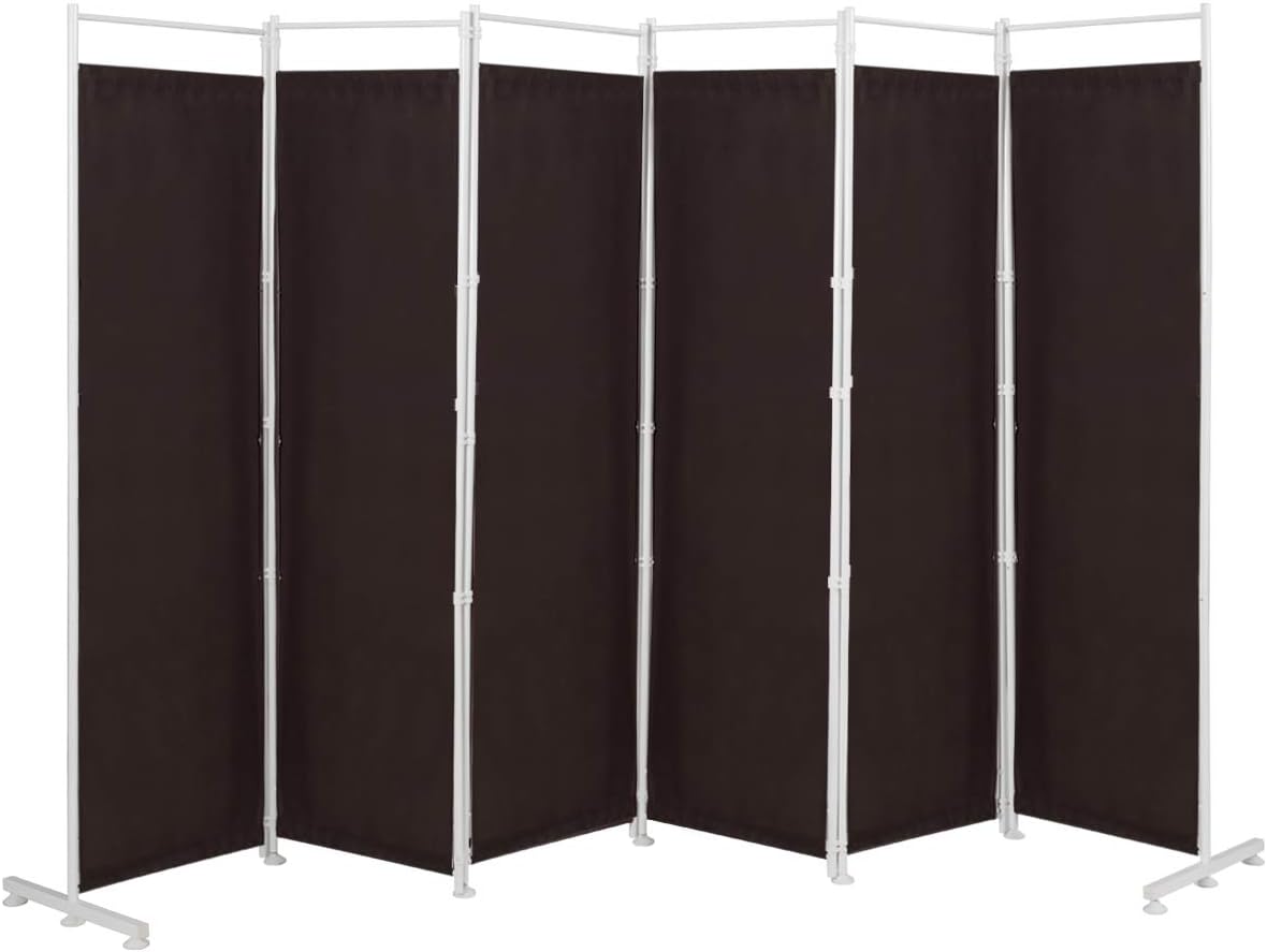 Giantex 6 Panel Room Divider, 6 Ft Folding Screen with Steel Support Base, Privacy Room Partition Room Dividers for Bedroom, Living Room, Office, Restaurant (White)