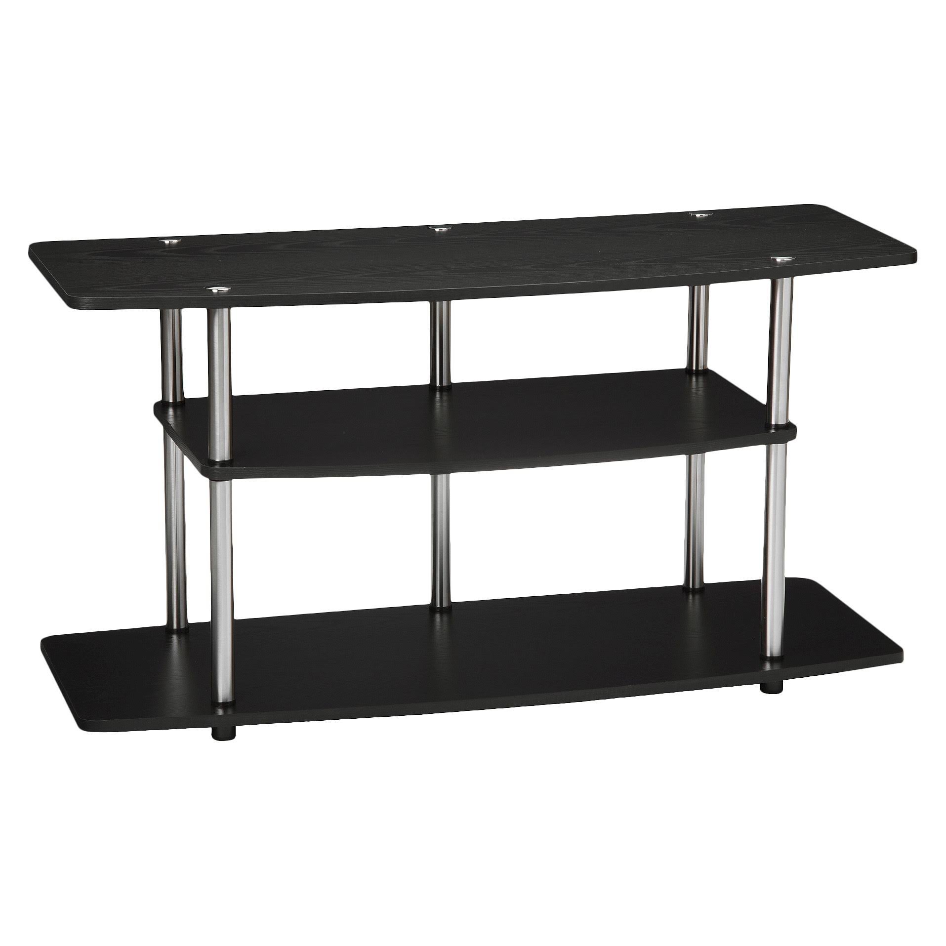 3 Tier Wide TV Stand for TVs Up to 42x22 Black - Breighton Home