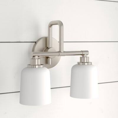 Randwick 2-Light Vanity Light Beachcrest Home Finish: Satin Nickel