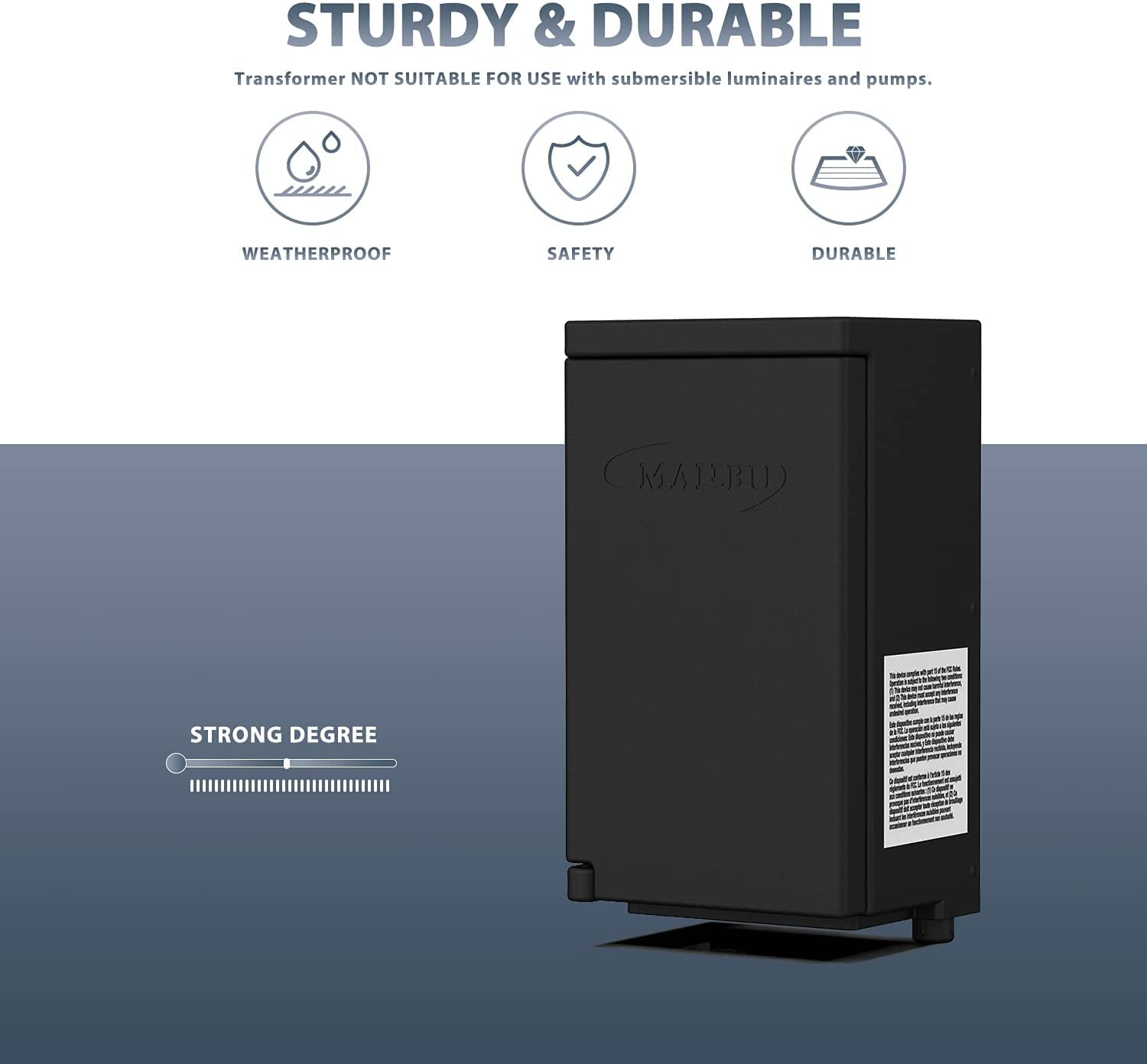 Low Voltage Transformer 120 watt Malibu Outdoor Transformer Output 12V AC for Landscape Lighting and Outdoor Lighting