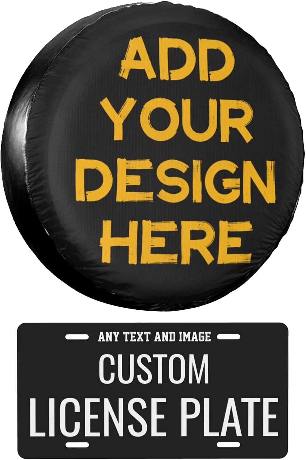 Custom Spare Tire Cover Personalized Tire Cover with Photo Picture Logo Text Fit for Universal Car Jeep Uv Truck SUV Wheel 14 Inch Pack of 2